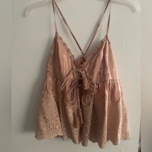 Free People Intimately Front Tie Eyelet Camisole NWT